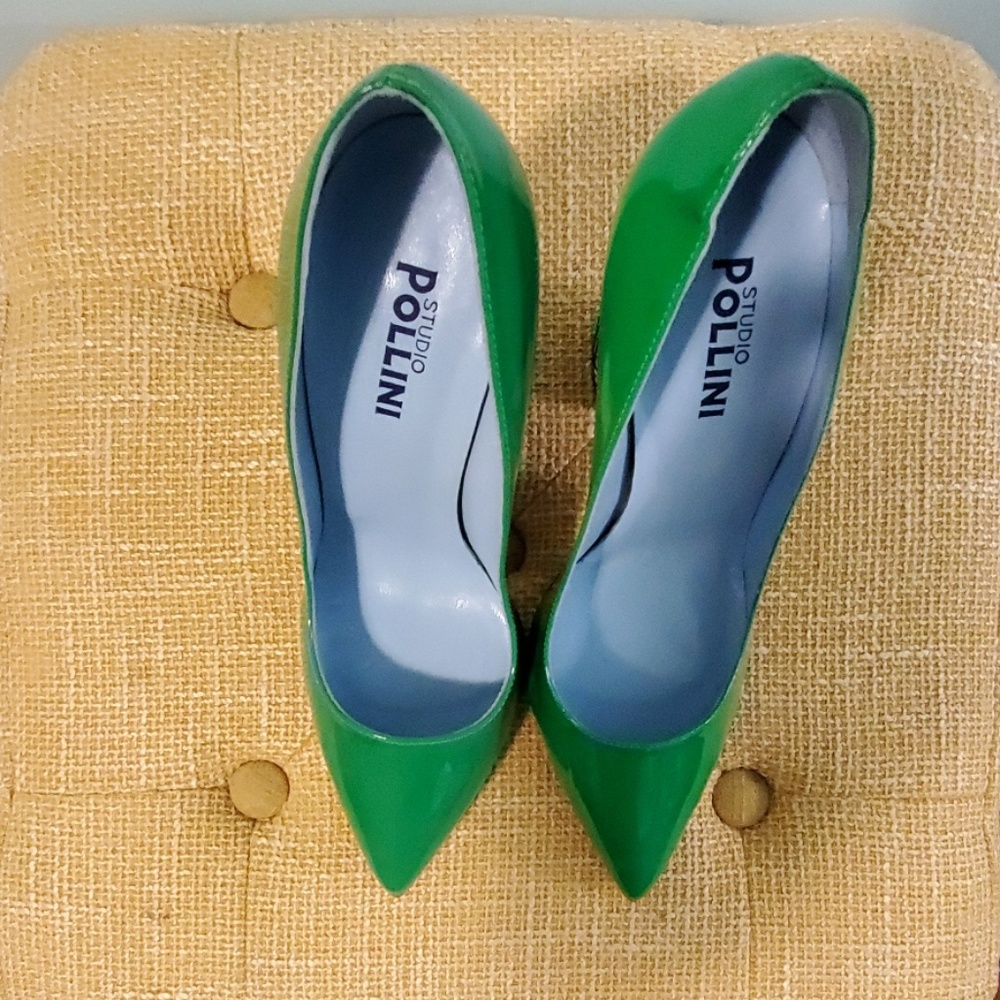 Green Block Heels